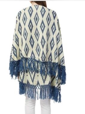 Raj NWT Teal and Cream Aztec Fringe Kids Vest